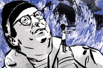 Illustration of David Grann