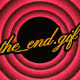 An animated GIF showing the stylized words "the_end.gif" animated over a background evoking the Looney Tunes title