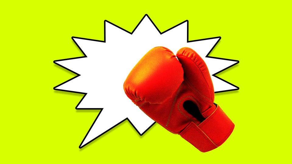 Illustration of a boxing glove hitting a speech bubble