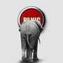 An illustration of an elephant walking into a panic button