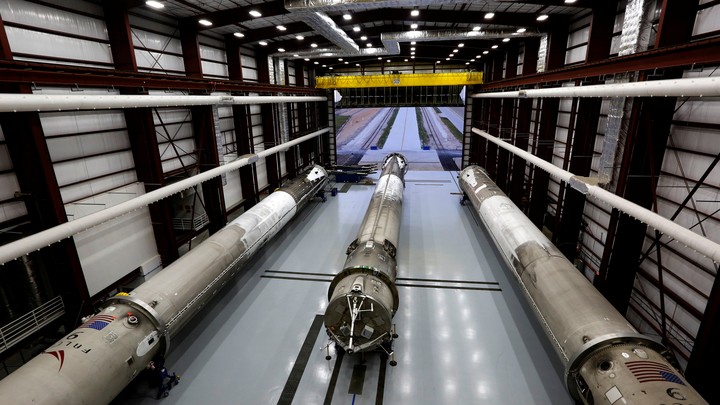 Falcon 9 rockets at the Kennedy Space Center in Cape Canaveral, Florida