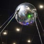 A life-size replica of Sputnik on display at the Museum of Cosmonautics in Moscow, Russia