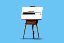 A buffer bar on a white paper resting on a painting easel