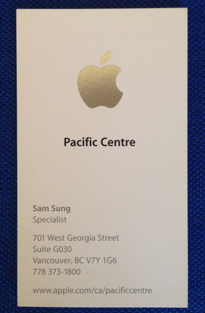 Sam Sung Auctions Off His Apple Business Card For Charity The Atlantic