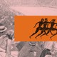 An Olympic stadium with ancient-Greek runners superimposed on it