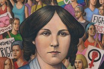 An illustration of Louisa May Alcott