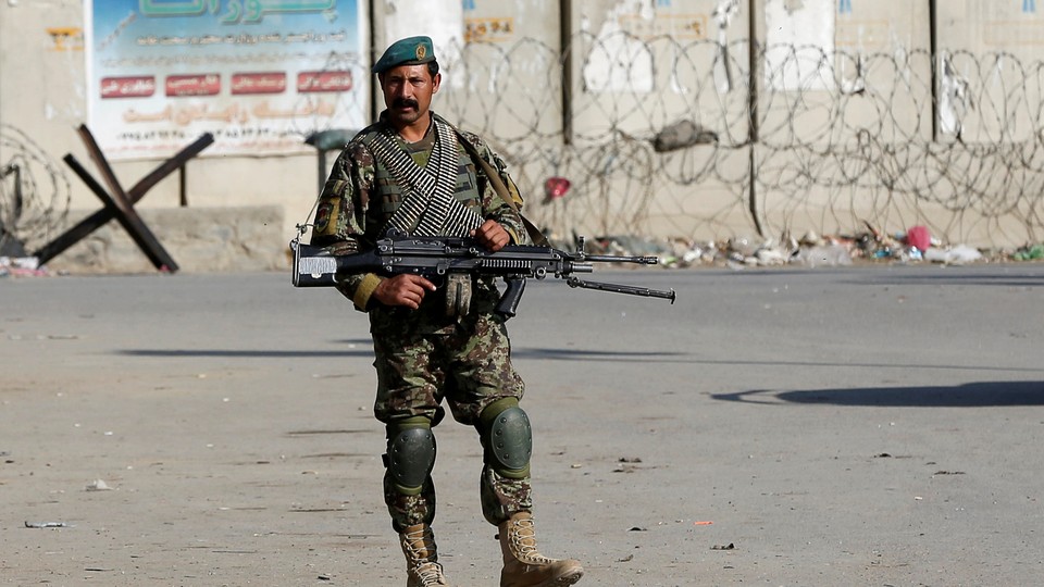 An Afghan National Army soldier