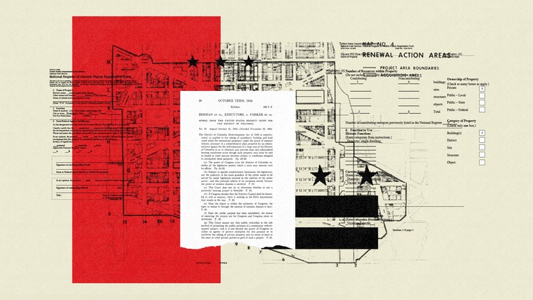 An illustration of the Constitution and design plans.