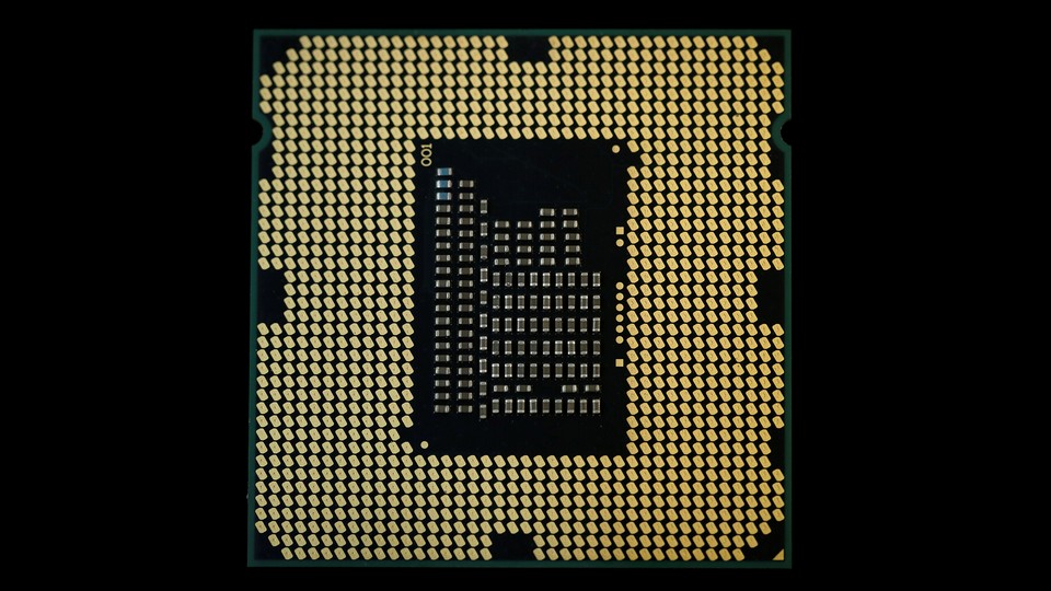 A close-up of a computer microprocessor