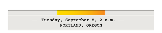 Tuesday, September 8, 2 a.m.—Portland, Oregon