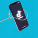 An illustration of a lasso catching a smartphone displaying the TikTok logo