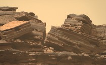 Rocky outcroppings on the surface of Mars, as captured by NASA's Perseverance rover