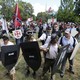 "Alt-right" demonstrators clash with counterdemonstrators in Charlottesville, Virginia, on August 12, 2017.