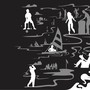 Illustrated silhouettes of people doing activities.