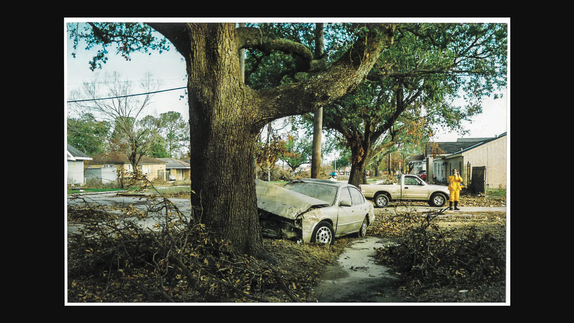 they found a house, and a neighborhood, destroyed by Hurricane Katrina