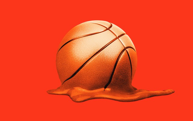 A melting basketball