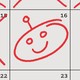 A robot's face drawn on a calendar