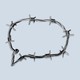 An illustration of a speech bubble made of barbed wire