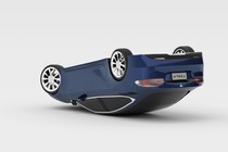 An illustration of an upside-down Tesla