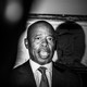 Black-and-white photo of Eric Adams speaking
