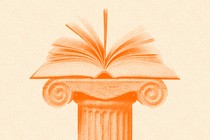 A Roman column with an open book on top