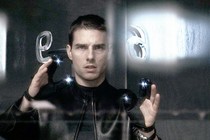 Tom Cruise (as Chief John Anderton), at a pre-crime screen featuring PreCog visions in "Minority Report"