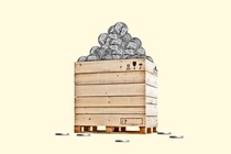 An illustration of a crate filled with nickels