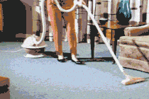 video collage of women cleaning their houses