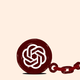 Illustration of a ball and chain with ChatGPT's logo on it
