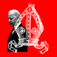 a bishop's miter superimposed on a photo of Joe Biden