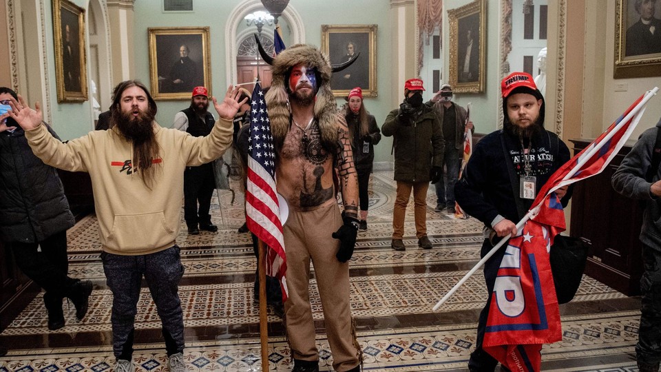 Insurrectionists in the U.S. Capitol building on January 6