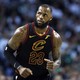 LeBron James plays against the Boston Celtics