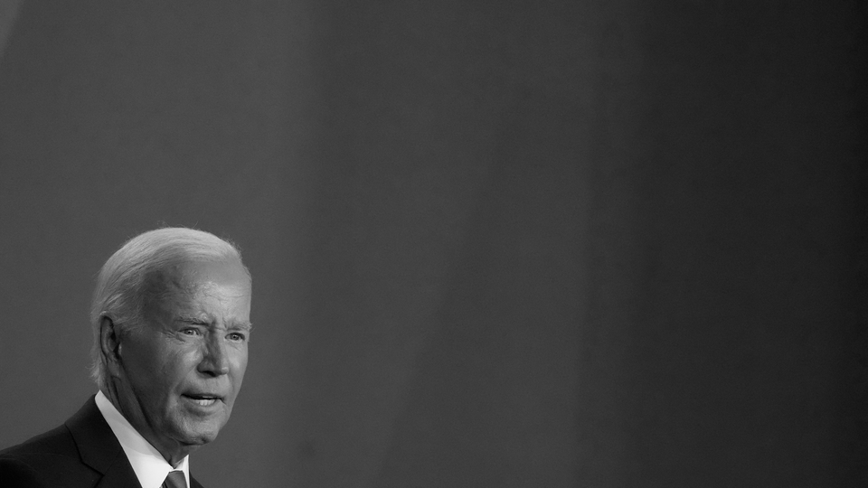 Black-and-white photo of Joe Biden