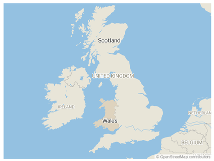 A map of the United Kingdom with Wales highlighted.