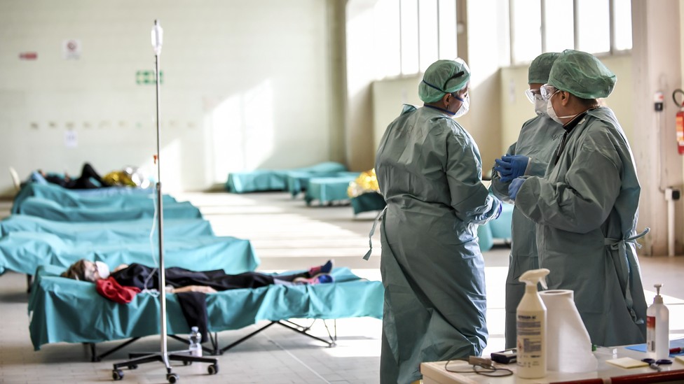 Medical personnel in Brescia, Italy