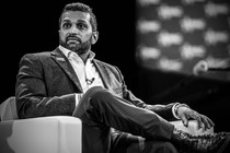 A black-and-white photo of Kash Patel, now Trump's nominee for FBI director
