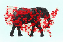 Image of map of U.S. with red dots and elephant