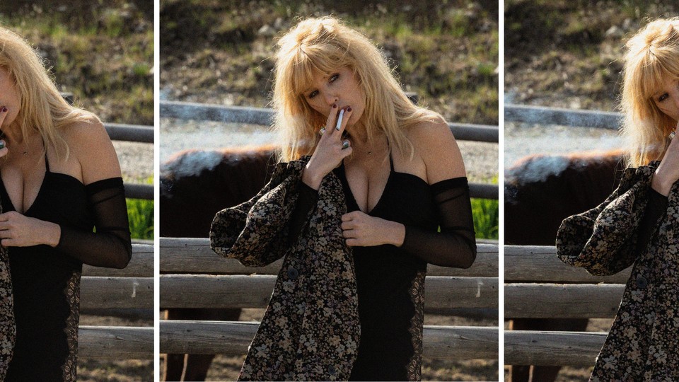 Triptych of the 'Yellowstone' character Beth Dutton, played by Kelly Reilly