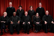 The U.S. Supreme Court justices pose for their group portrait on November 30, 2018.