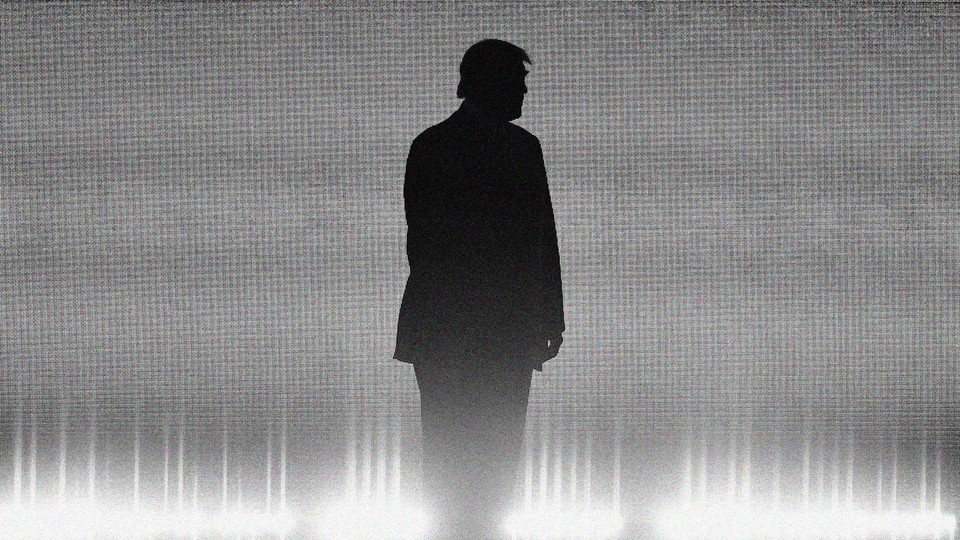 A photo of Donald Trump's silhouette