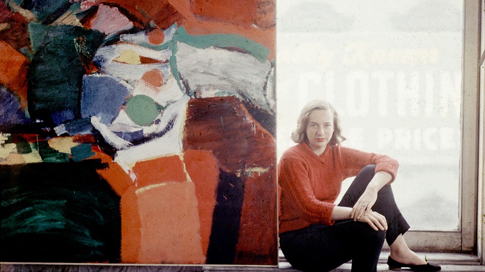Grace Hartigan in her studio, 1957