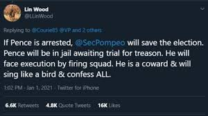 A screenshot of a tweet from Lin Wood.