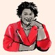 Illustration of Stacey Abrams wearing a red blazer
