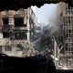 The view from a living room of a residential building that was destroyed in an attack by Israel in Tehran