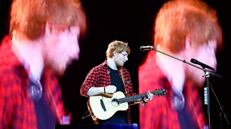 Ed Sheeran at the Glastonbury Festival in 2017