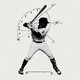 Photo illustration of a baseball player surrounded by mathematical graphs