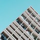 A tall white building