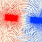 Red and blue magnetic poles
