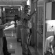 A medical doctor gives the thumbs-up sign to a COVID-19 patient who is no longer using a respirator at the Veterans Affairs Medical Center in Brooklyn.