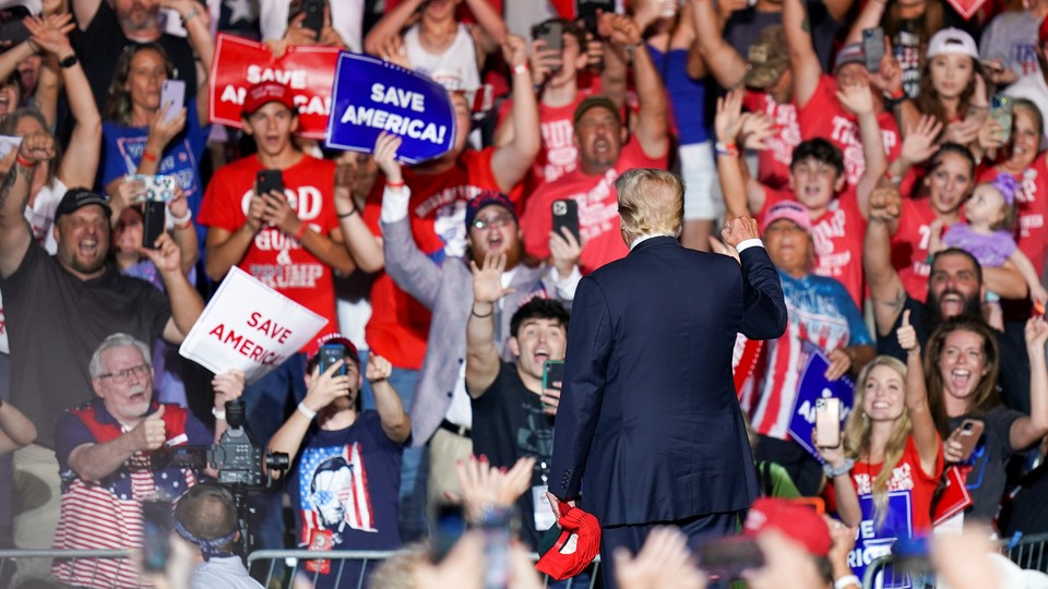 President Donald Trump at a rally in August 2021.